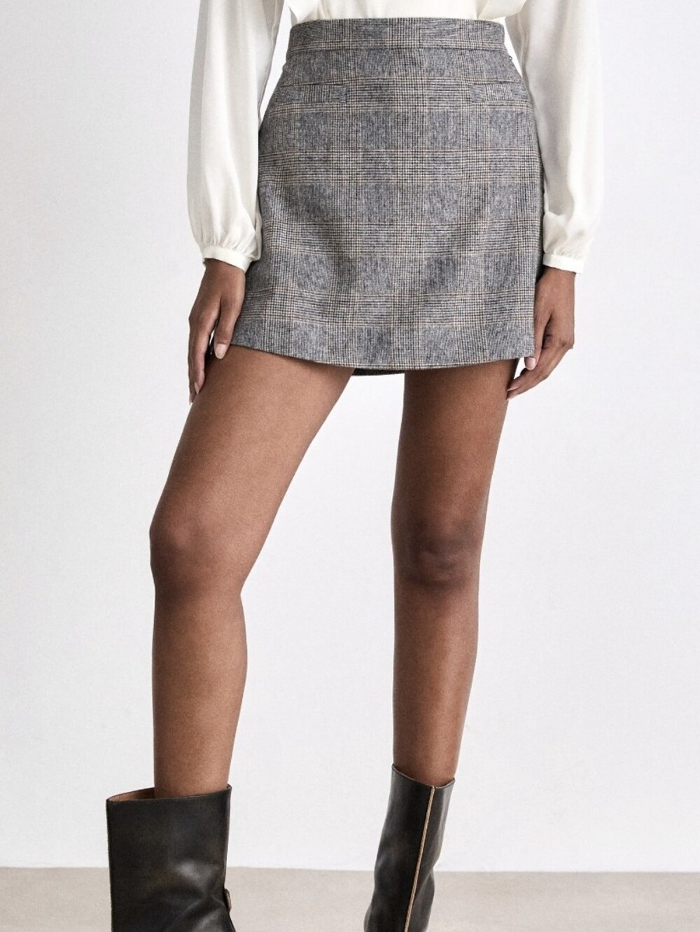 Banana Republic Plaid Checked Mini Skirt Office Interview 90s Rich Girl